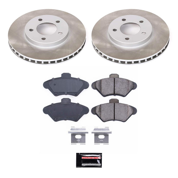 PowerStop Semi-Coated Rotor and Low-Dust Ceramic Brake Pad Kit