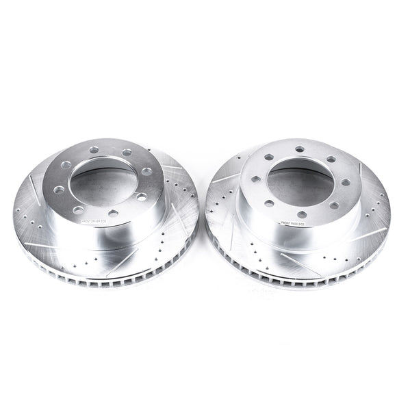 PowerStop Evolution Drilled Slotted Rotors Pair Front For Dodge Ram 2500