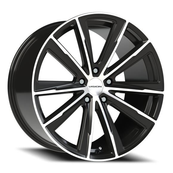20x10.5 Vision 471 Splinter Gloss Black - Machined Wheel 5x112 ET30 CB66.56