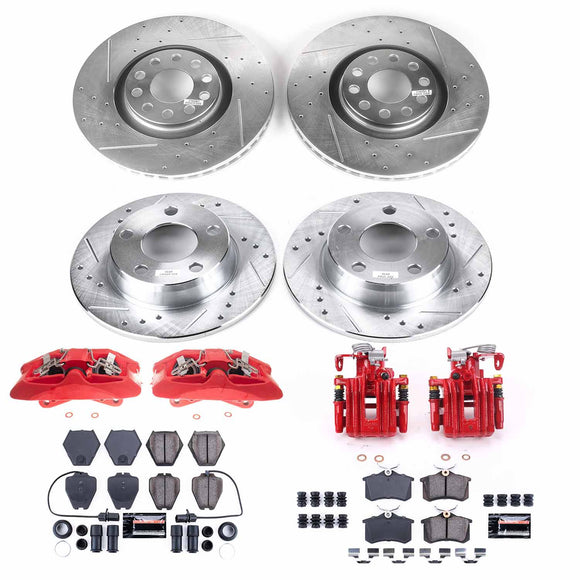 PowerStop Z23 Daily Driver Carbon-Fiber Ceramic Pads Drilled & Slotted Rotor & C