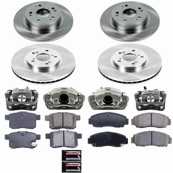 PowerStop OE Stock Replacement Low-Dust Ceramic Brake Pad, Rotor and Caliper Kit