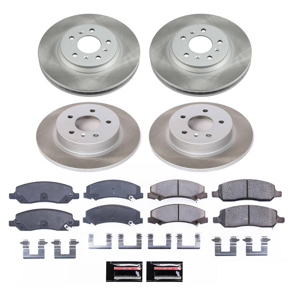 PowerStop Semi-Coated Rotor and Low-Dust Ceramic Brake Pad Kit