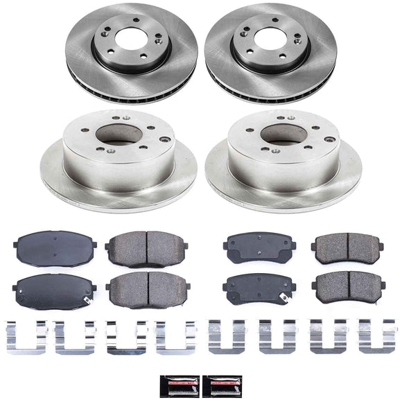 PowerStop OE Stock Replacement Low-Dust Ceramic Brake Pad and Rotor Kit
