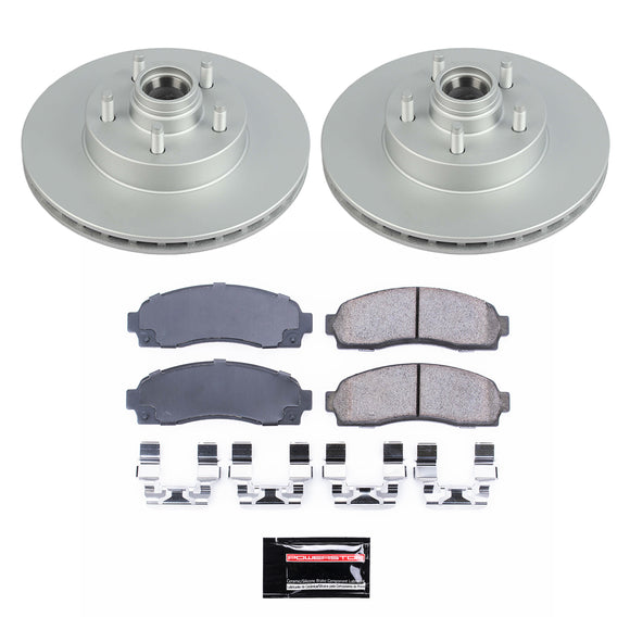 PowerStop Genuine Geomet Coated Rotor and Low-Dust Ceramic Brake Pad Kit