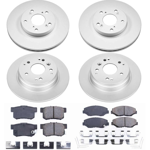 PowerStop Genuine Geomet Coated Rotor and Low-Dust Ceramic Brake Pad Kit