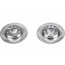PowerStop Evolution Drilled Slotted Rotors Pair Rear For Audi A4 Quattro