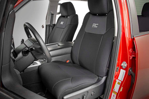 Rough Country Seat Covers with Console Cover Front and Rear For Toyota Tundra 14-21