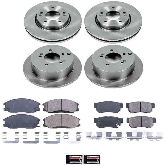 PowerStop OE Stock Replacement Low-Dust Ceramic Brake Pad and Rotor Kit