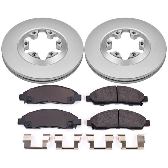 PowerStop Genuine Geomet Coated Rotor and Low-Dust Ceramic Brake Pad Kit