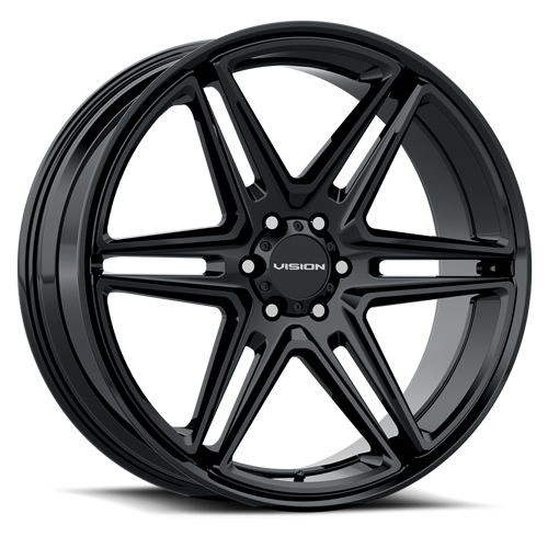 22x9.5 Vision 476 Wedge Gloss Black Wheel 6x135 ET30 CB87.1