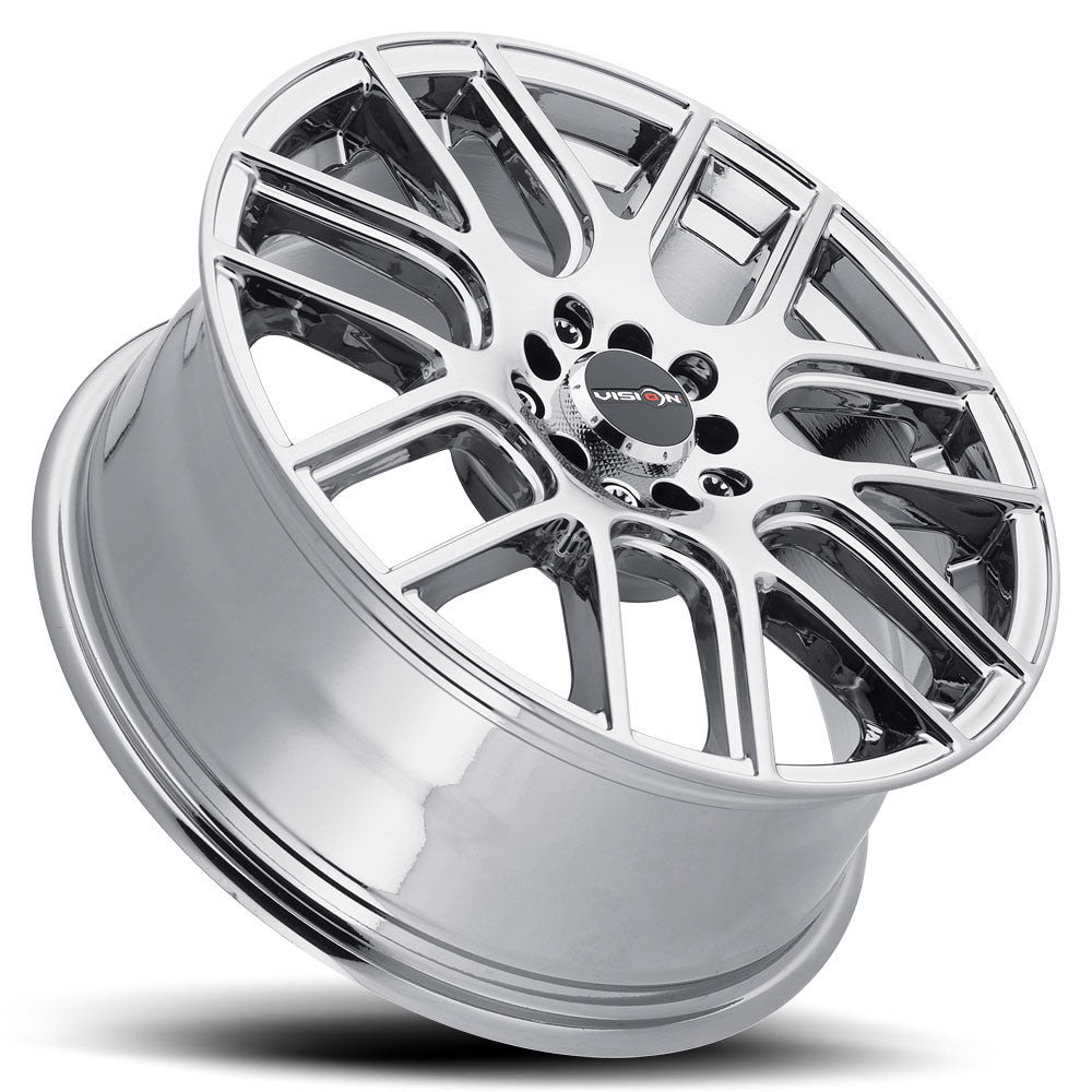 17x7.5 Vision 426H Cross Chrome 5x100 5x114.3 5x4.5 ET40 Wheel Rim