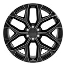 24" Replica CV98B fits Chevy Silverado 24x10 Black with Milled Edge