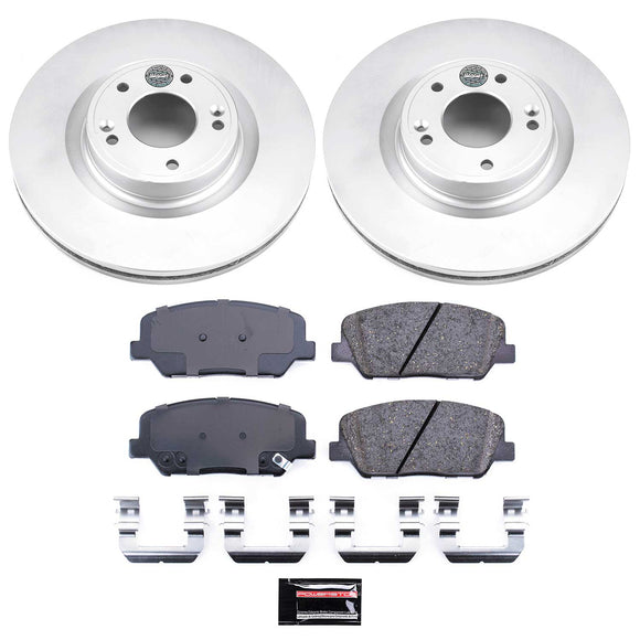 PowerStop Genuine Geomet Coated Rotor and Low-Dust Ceramic Brake Pad Kit