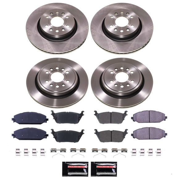 PowerStop OE Stock Replacement Low-Dust Ceramic Brake Pad and Rotor Kit