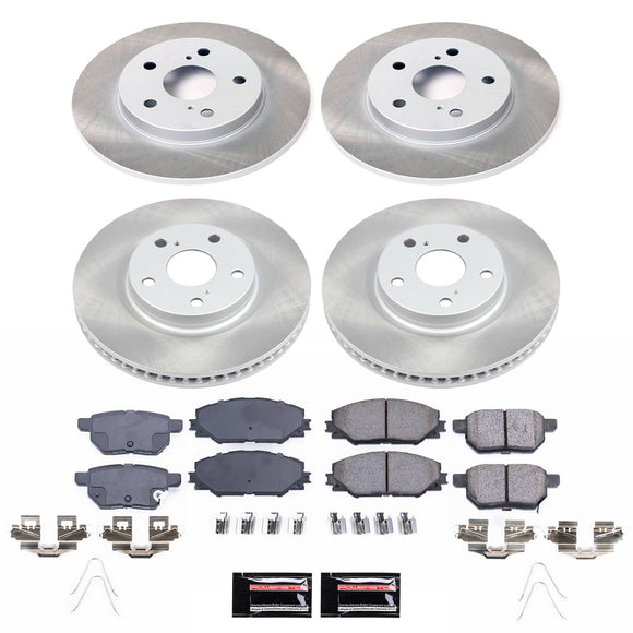 PowerStop Semi-Coated Rotor and Low-Dust Ceramic Brake Pad Kit