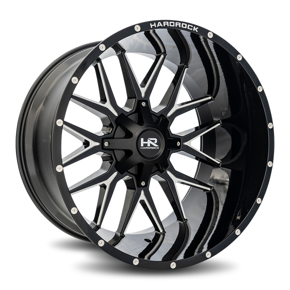 24x14 Hardrock Affliction Gloss Black Milled 8x165.1 ET-76 wheel/rim