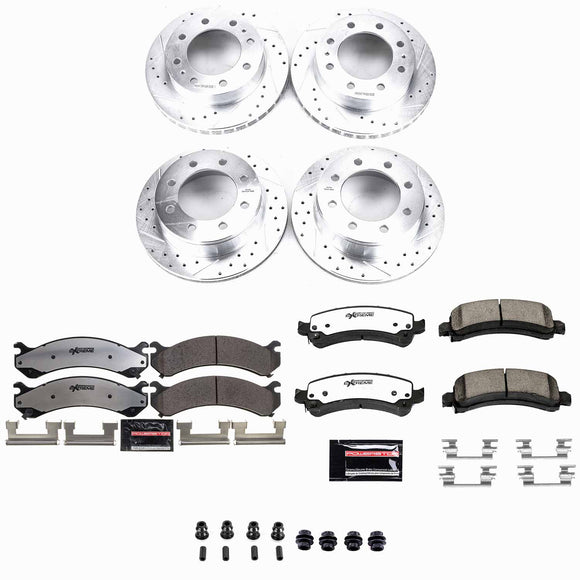 PowerStop Z36 Carbon-Fiber Ceramic Brake Pad with Drilled and Slotted Rotor Kit