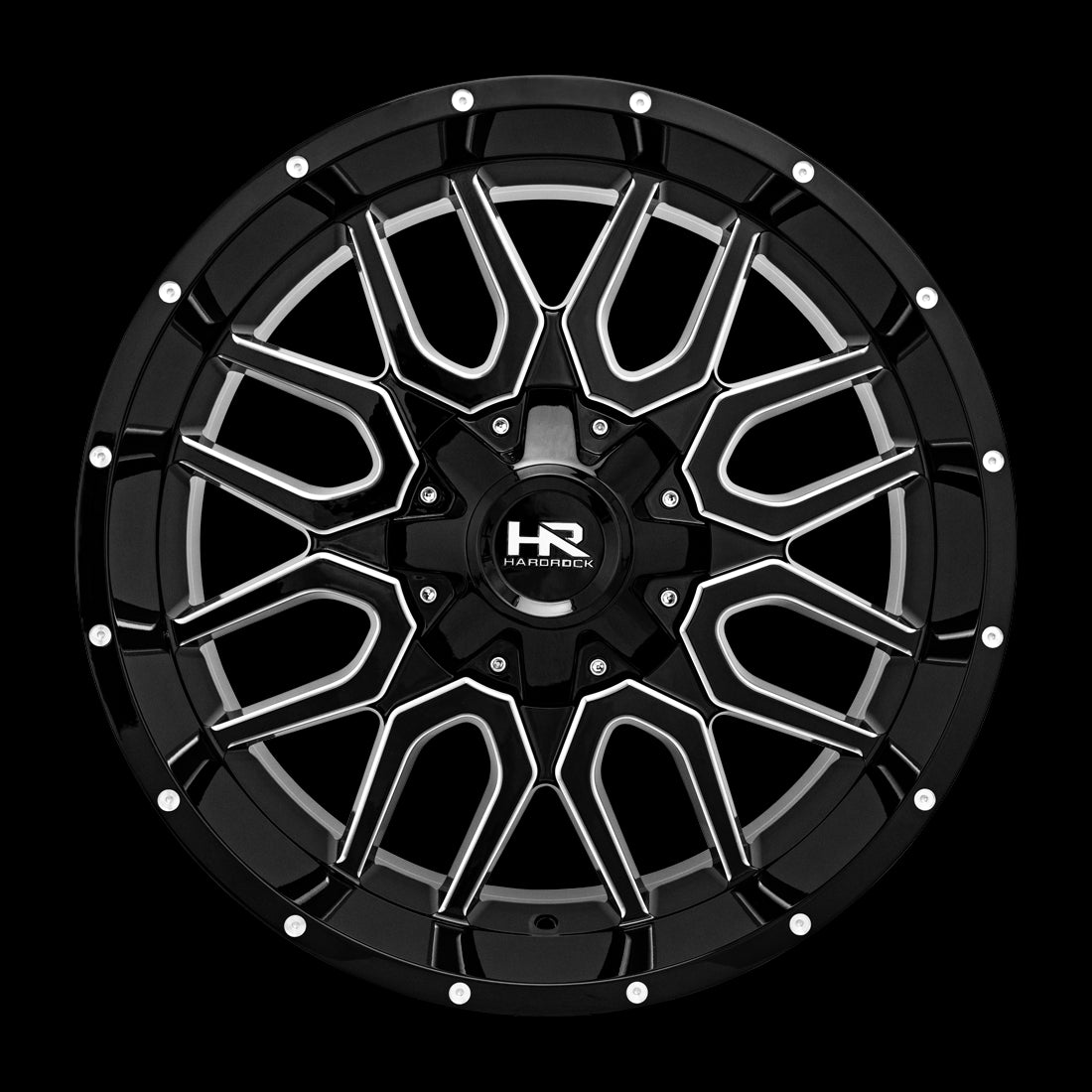 22x10 Hardrock Commander Gloss Black Milled 6x135/139.7 ET-25 wheel/rim