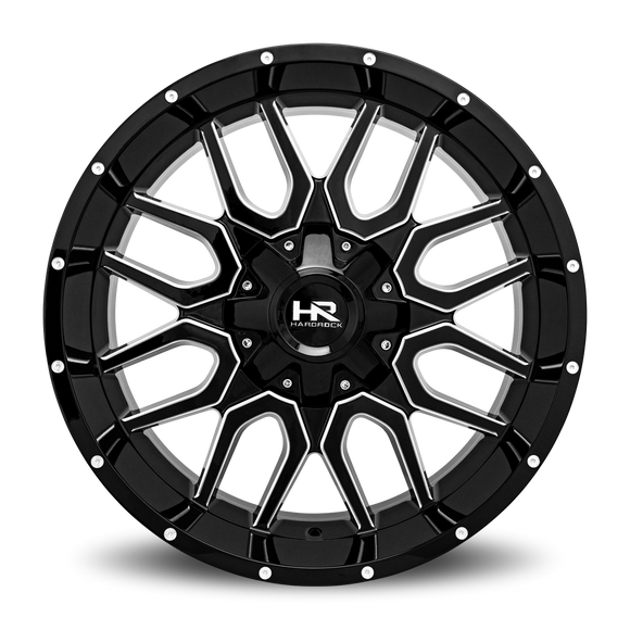 22x10 Hardrock Commander Gloss Black Milled 6x135/139.7 ET-25 wheel/rim