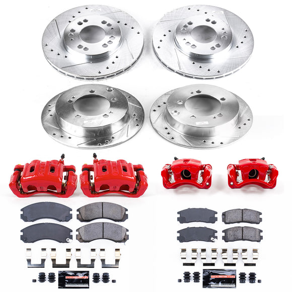 PowerStop Z23 Daily Driver Carbon-Fiber Ceramic Pads Drilled & Slotted Rotor & C