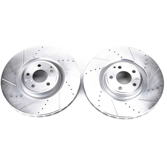 PowerStop Evolution Drilled Slotted Rotors Pair Front For Mercedes-Benz CLS550