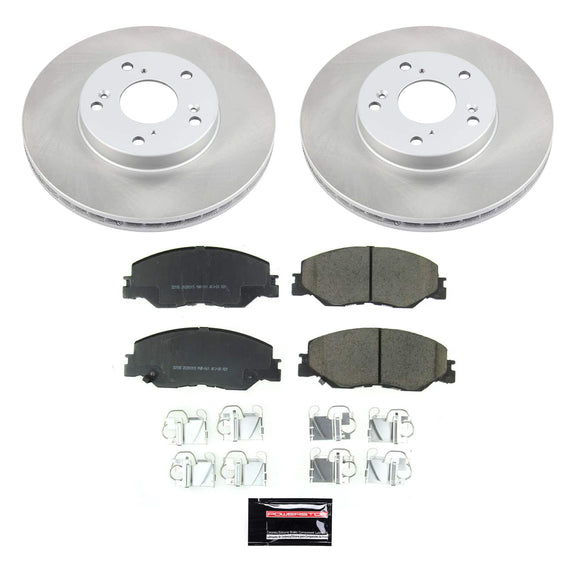 PowerStop Semi-Coated Rotor and Low-Dust Ceramic Brake Pad Kit