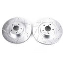 PowerStop Evolution Drilled Slotted Rotors Pair Front For Subaru Baja