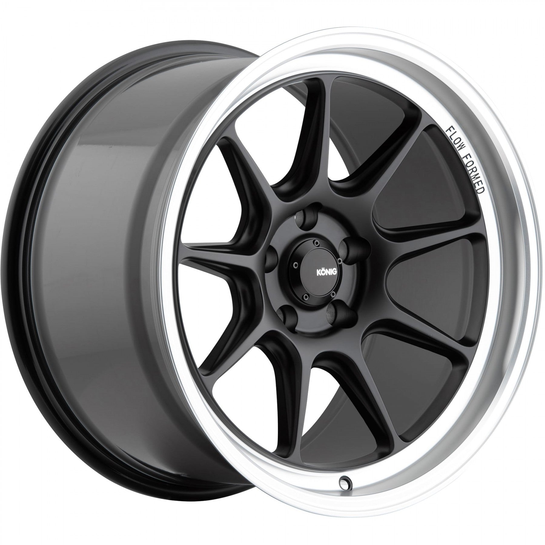 18x8.5 Konig Countergram Black/ Machined Lip 5x108 5x4.25 ET43 Wheel Rim