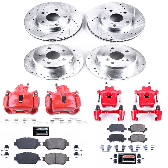 PowerStop Z23 Daily Driver Carbon-Fiber Ceramic Pads Drilled & Slotted Rotor & C