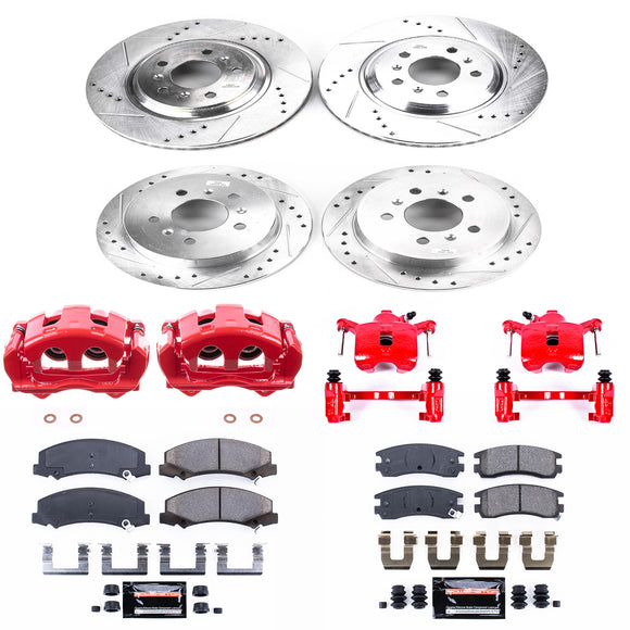 PowerStop Z23 Daily Driver Carbon-Fiber Ceramic Pads Drilled & Slotted Rotor & C