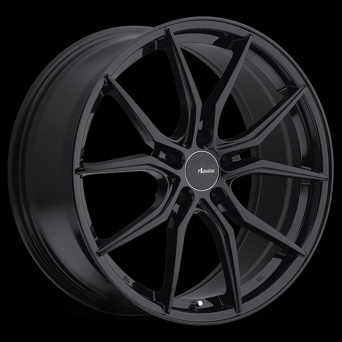 17x7.5 Advanti Racing Hybris Gloss Black 5x114.3 5x4.5 ET45 Wheel Rim