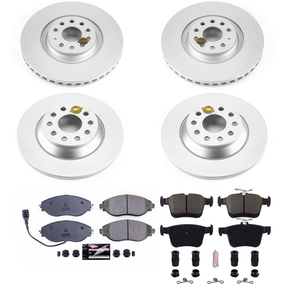 PowerStop Genuine Geomet Coated Rotor and Carbon-Fiber Ceramic Brake Pad Kit
