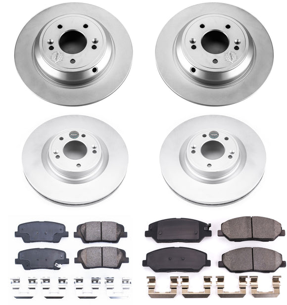 PowerStop Genuine Geomet Coated Rotor and Low-Dust Ceramic Brake Pad Kit