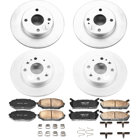 PowerStop Genuine Geomet Coated Rotor and Low-Dust Ceramic Brake Pad Kit