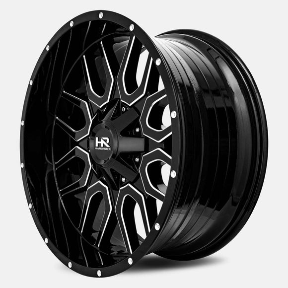 22x10 Hardrock Commander Gloss Black Milled 8x165.1 ET-25 wheel/rim