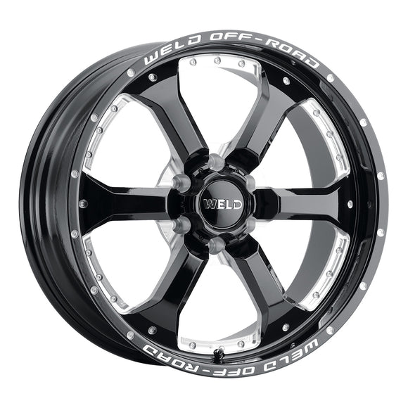 20x12 WELD Off-Road Granada Six Black Milled 6x139.7 ET-44 CB106.1 Wheel Rim