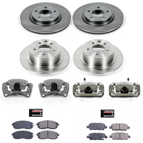PowerStop OE Stock Replacement Low-Dust Ceramic Brake Pad, Rotor and Caliper Kit