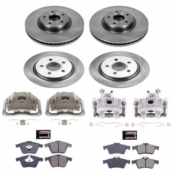 PowerStop OE Stock Replacement Low-Dust Ceramic Brake Pad, Rotor and Caliper Kit