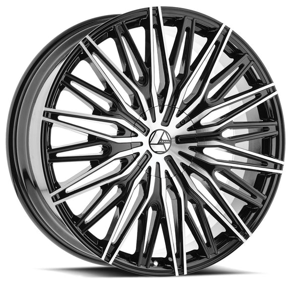 22x9.5 Azara AZA-522 Gloss Black & Machined 5x115/120 ET15 wheel/rim