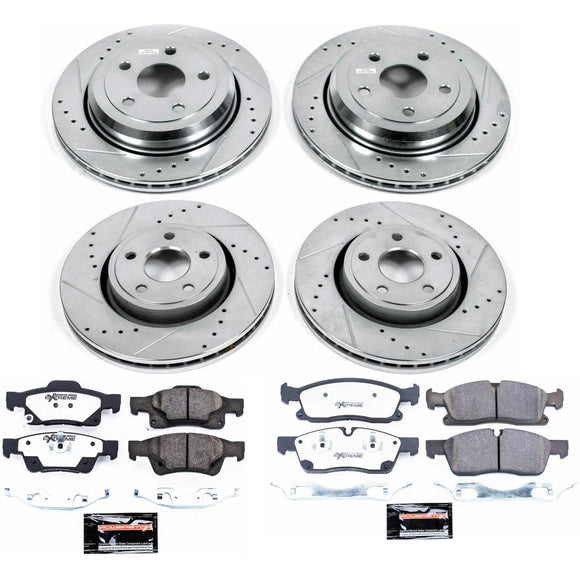 PowerStop Z36 Carbon-Fiber Ceramic Brake Pad with Drilled and Slotted Rotor Kit