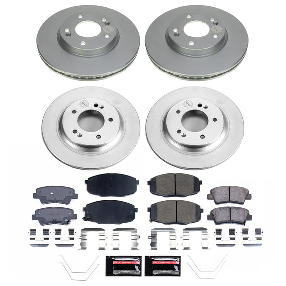 PowerStop Genuine Geomet Coated Rotor and Low-Dust Ceramic Brake Pad Kit