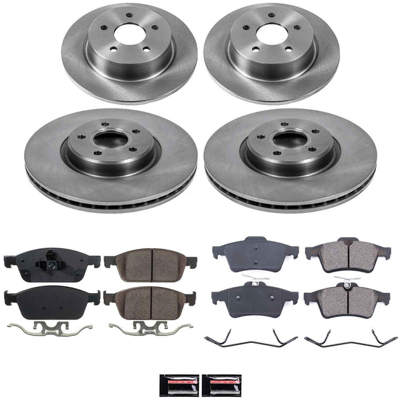 PowerStop OE Stock Replacement Low-Dust Ceramic Brake Pad and Rotor Kit
