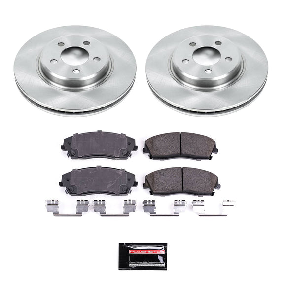 PowerStop OE Stock Replacement Low-Dust Ceramic Brake Pad and Rotor Kit