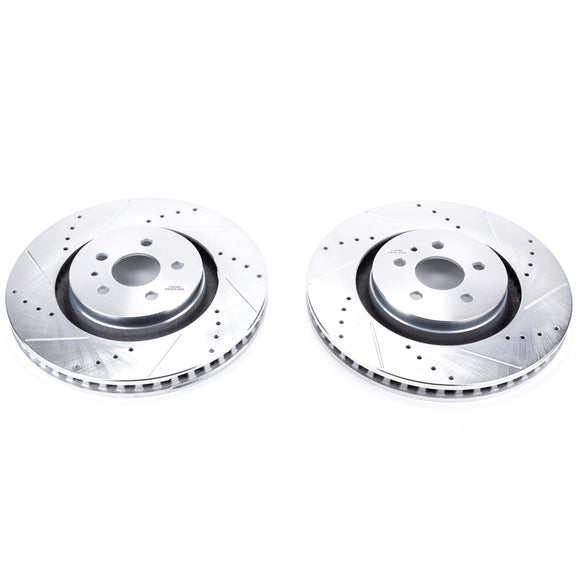 PowerStop Evolution Drilled Slotted Rotors Pair Front For Ford Edge