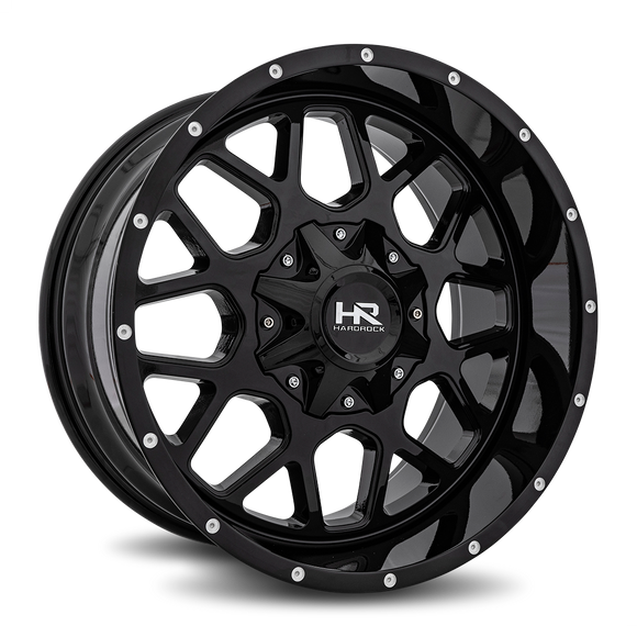20x10 Hardrock Gunner Gloss Black 6x135/139.7 ET-19 wheel/rim