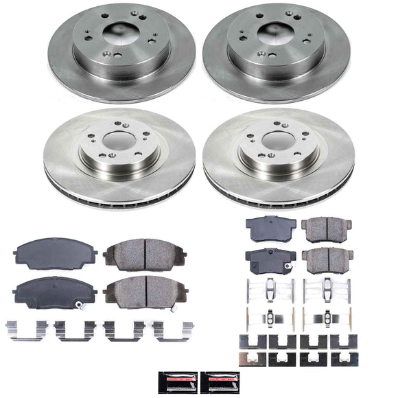 PowerStop OE Stock Replacement Low-Dust Ceramic Brake Pad and Rotor Kit
