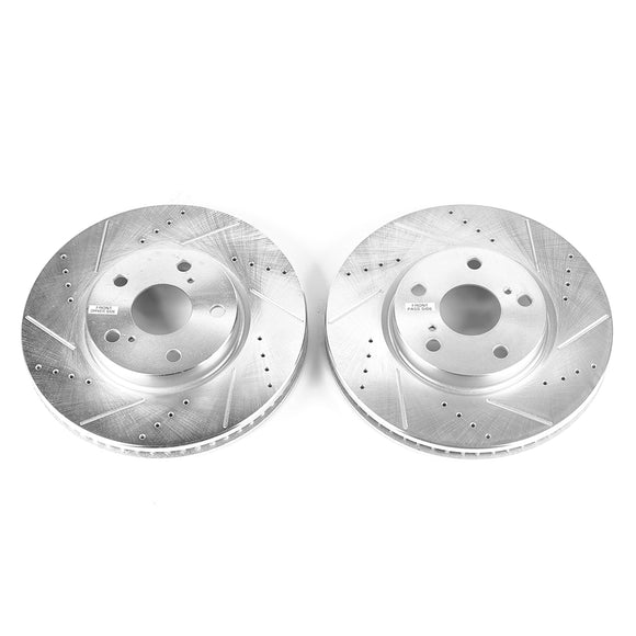 PowerStop Evolution Drilled Slotted Rotors Pair Front For Lexus GS300