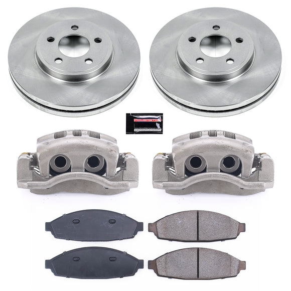 PowerStop OE Stock Replacement Low-Dust Ceramic Brake Pad, Rotor and Caliper Kit