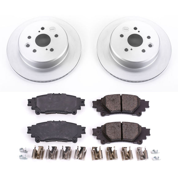 PowerStop Genuine Geomet Coated Rotor and Low-Dust Ceramic Brake Pad Kit