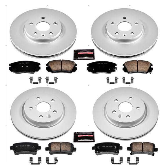 PowerStop Genuine Geomet Coated Rotor and Low-Dust Ceramic Brake Pad Kit